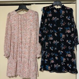 H&M Pink and Black Floral Dress Set
